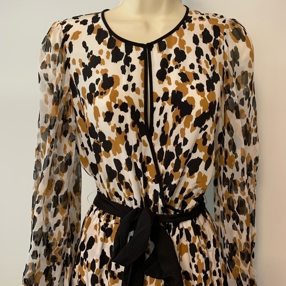 DVF Diane von Furstenberg Delphi Apaloosa Chestnut black jumpsuit new XS 0 2 - Picture 4 of 8